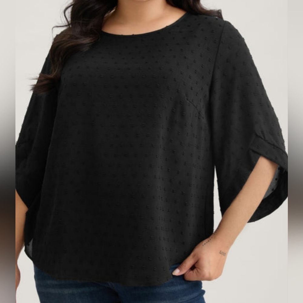 BloomChic Black Textured Blouse
